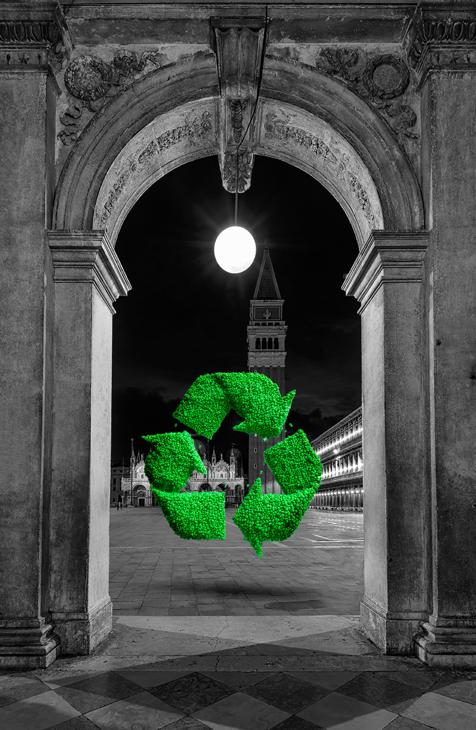 Night,View,Of,Basilica,Di,San,Marco,And,Campanile,Through